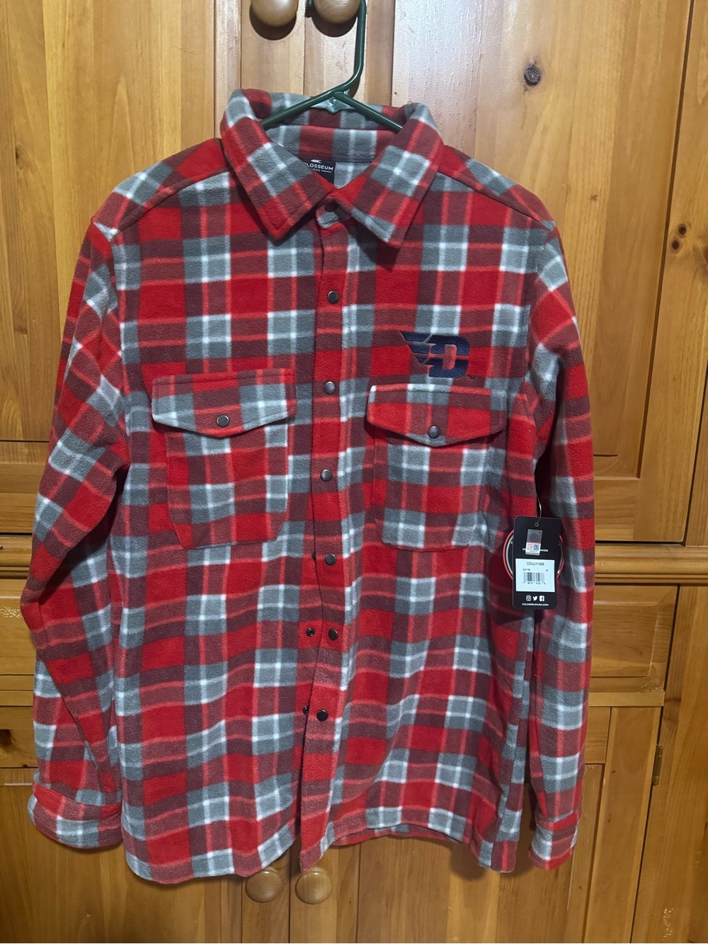 Colosseum University of Dayton Flyers Men's M Fleece Button-Up Shirt Jacket